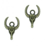 Metal charm Buffalo head 29x20mm Antique bronze